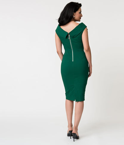 Barbie‰ã¢ x Unique Vintage 1960s Style Green Sheath Dress - Unique Vintage - Womens, DRESSES, WIGGLE