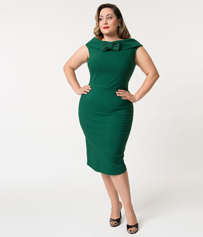 Barbie‰ã¢ x Unique Vintage 1960s Style Green Sheath Dress - Unique Vintage - Womens, DRESSES, WIGGLE