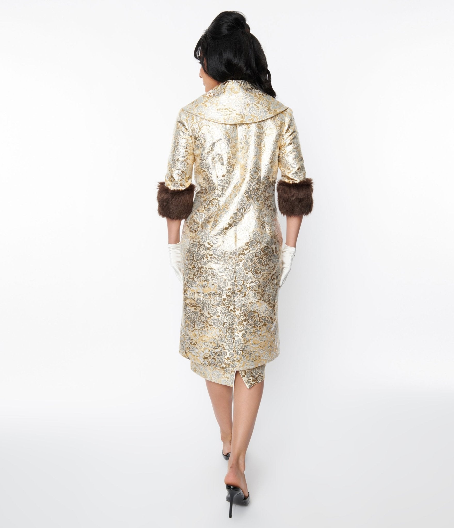 Brocade evening coat clearance