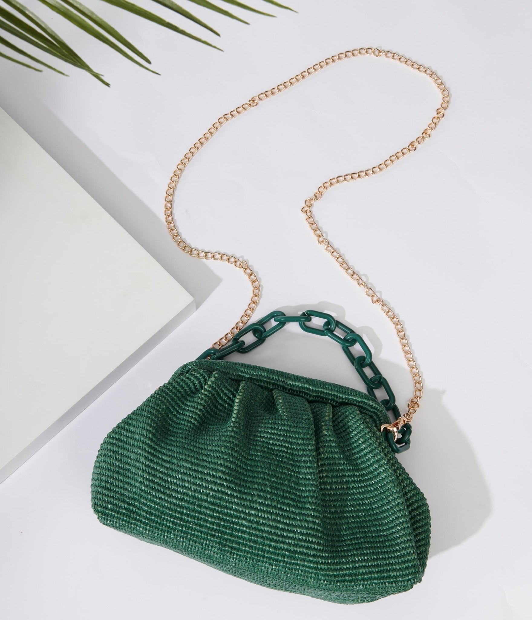 Green clutch handbag Clearance