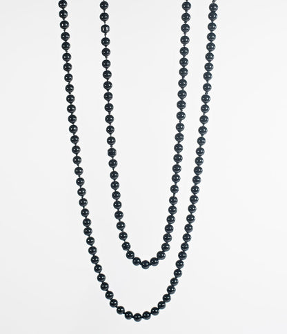Black 60" Long Pearl Necklace - Unique Vintage - Womens, ACCESSORIES, JEWELRY