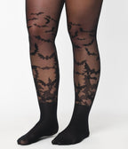 Black Bat Wing Sheer Tights - Unique Vintage - Womens, HALLOWEEN, ACCESSORIES
