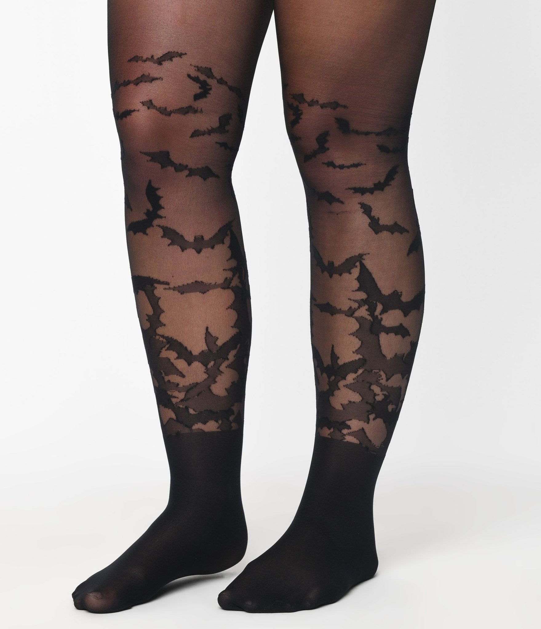 Black Bat Wing Sheer Tights - Unique Vintage - Womens, HALLOWEEN, ACCESSORIES