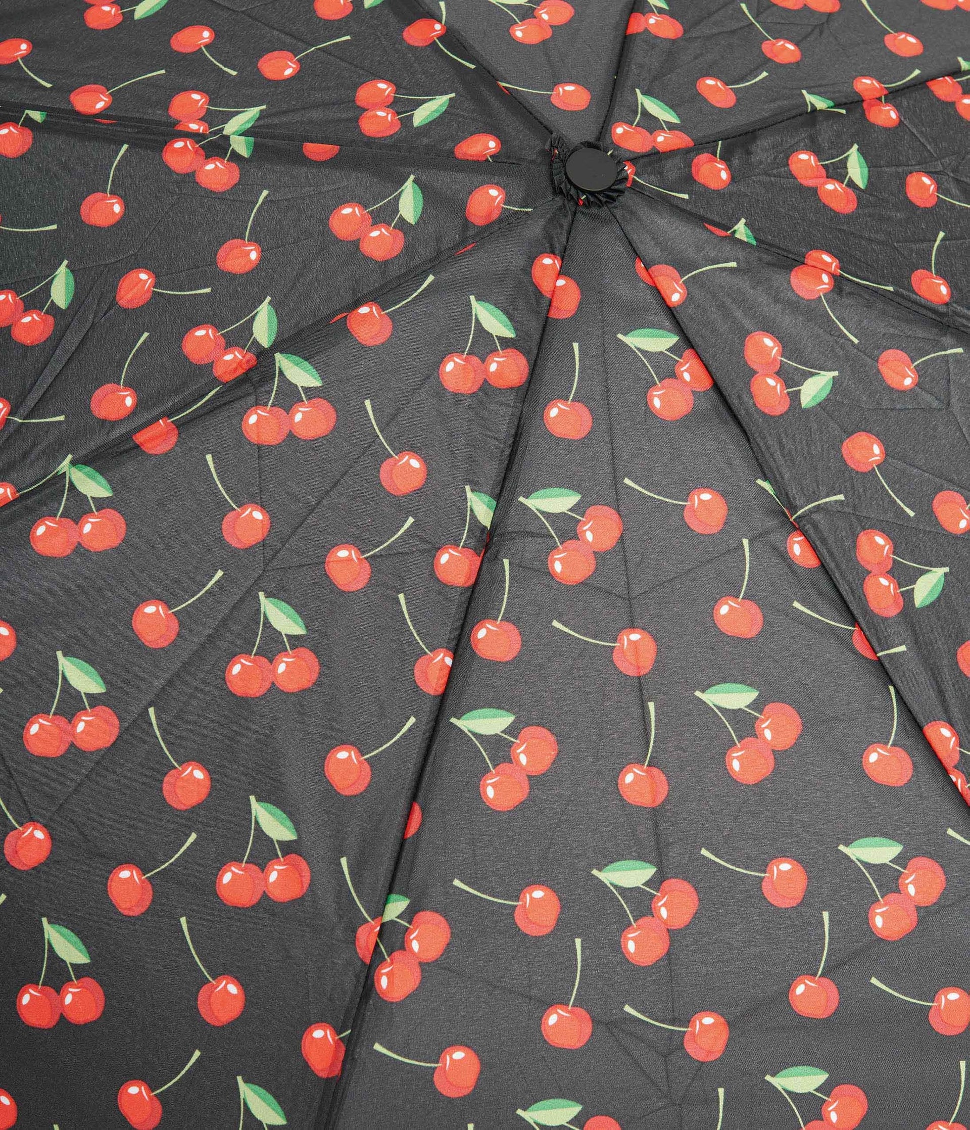 Black & Cherry Print Umbrella - Unique Vintage - Womens, ACCESSORIES, UMBRELLAS