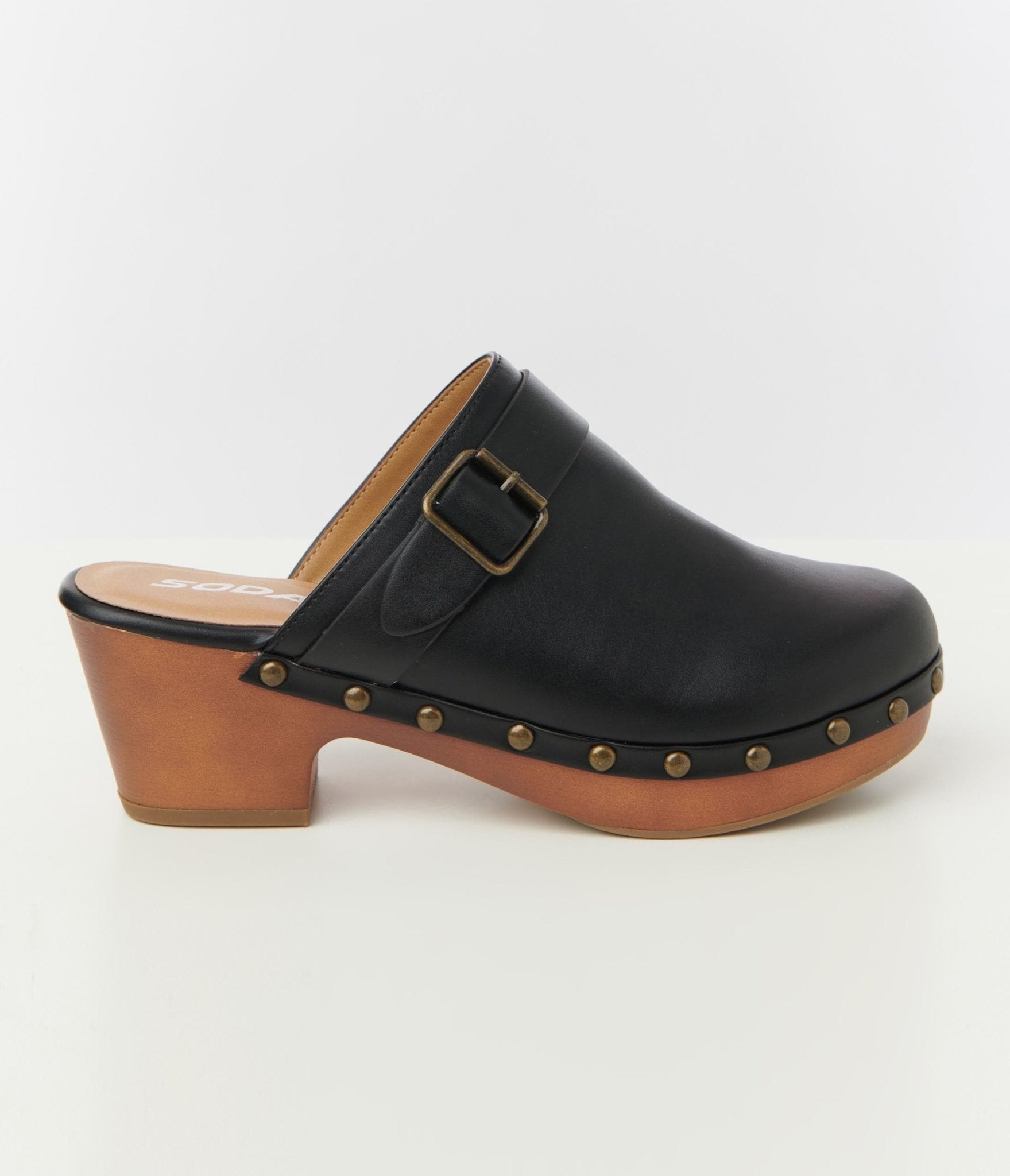 Black Clog Heels - Unique Vintage - Womens, SHOES, HEELS