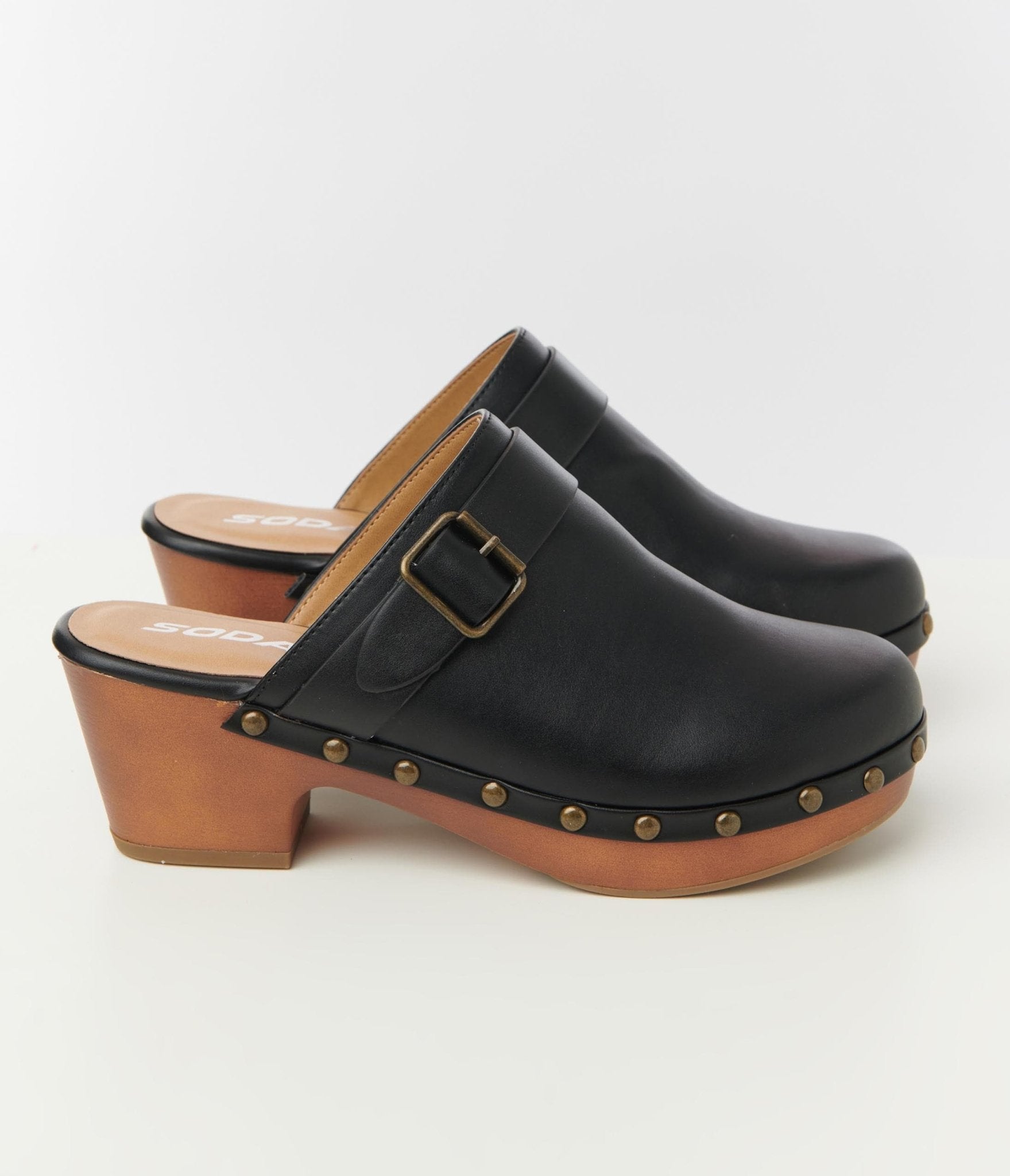 Black Clog Heels - Unique Vintage - Womens, SHOES, HEELS