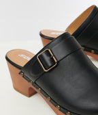 Black Clog Heels - Unique Vintage - Womens, SHOES, HEELS