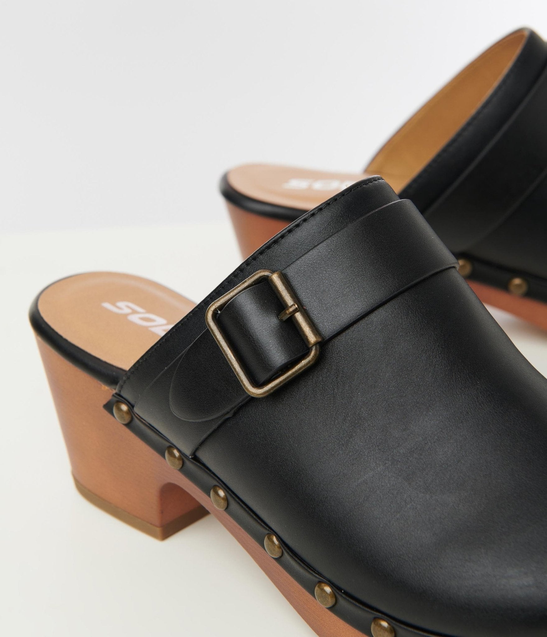 Black Clog Heels - Unique Vintage - Womens, SHOES, HEELS