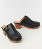 Black Clog Heels - Unique Vintage - Womens, SHOES, HEELS