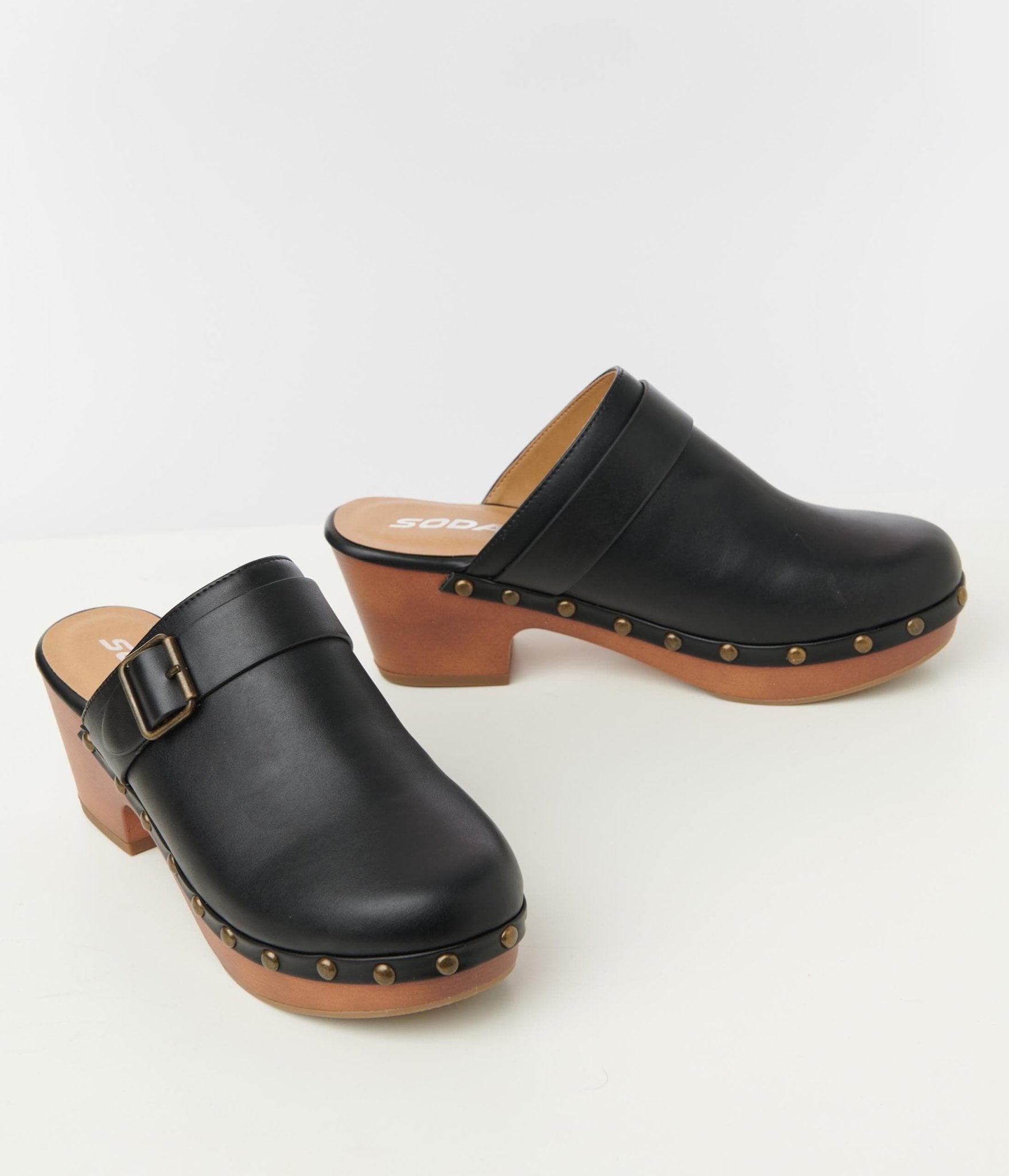Black Clog Heels - Unique Vintage - Womens, SHOES, HEELS