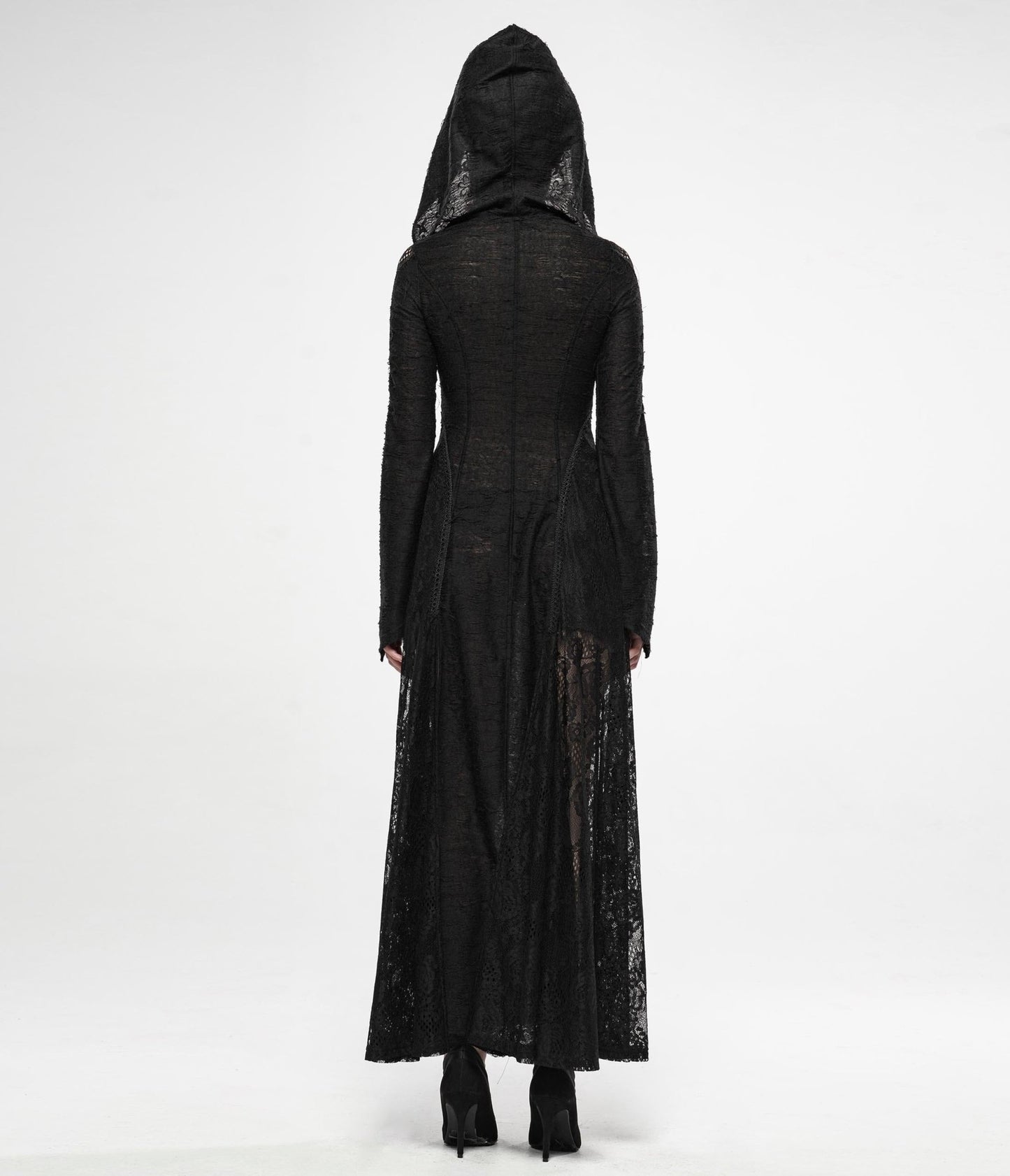 Black Dark Moon Long Coat - Unique Vintage - Womens, TOPS, OUTERWEAR