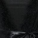 Black Faux Feather Sheer Longline Robe - Unique Vintage - Womens, ACCESSORIES, LINGERIE