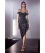 Cinderella Divine  Black Gathered Sequin Homecoming Dress