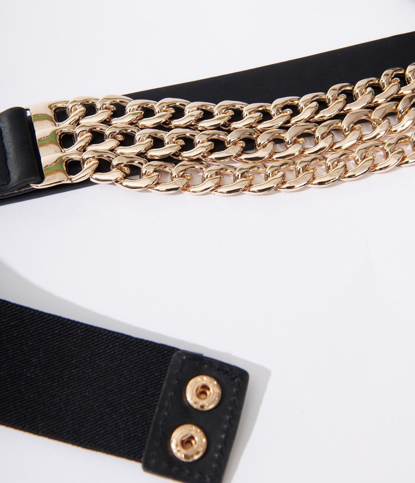 Retro & Vintage Black & Gold Chain Link Belt | Unique Vintage