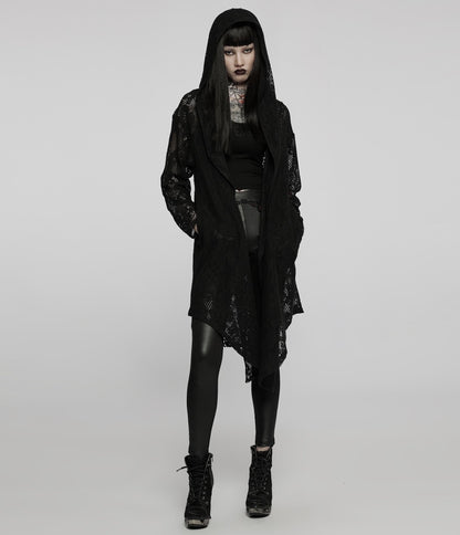 Black Laced Goth Jacket - Unique Vintage - Womens, TOPS, OUTERWEAR