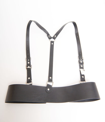 Black Leatherette Suspender Belt - Unique Vintage - Womens, ACCESSORIES, HOSIERY