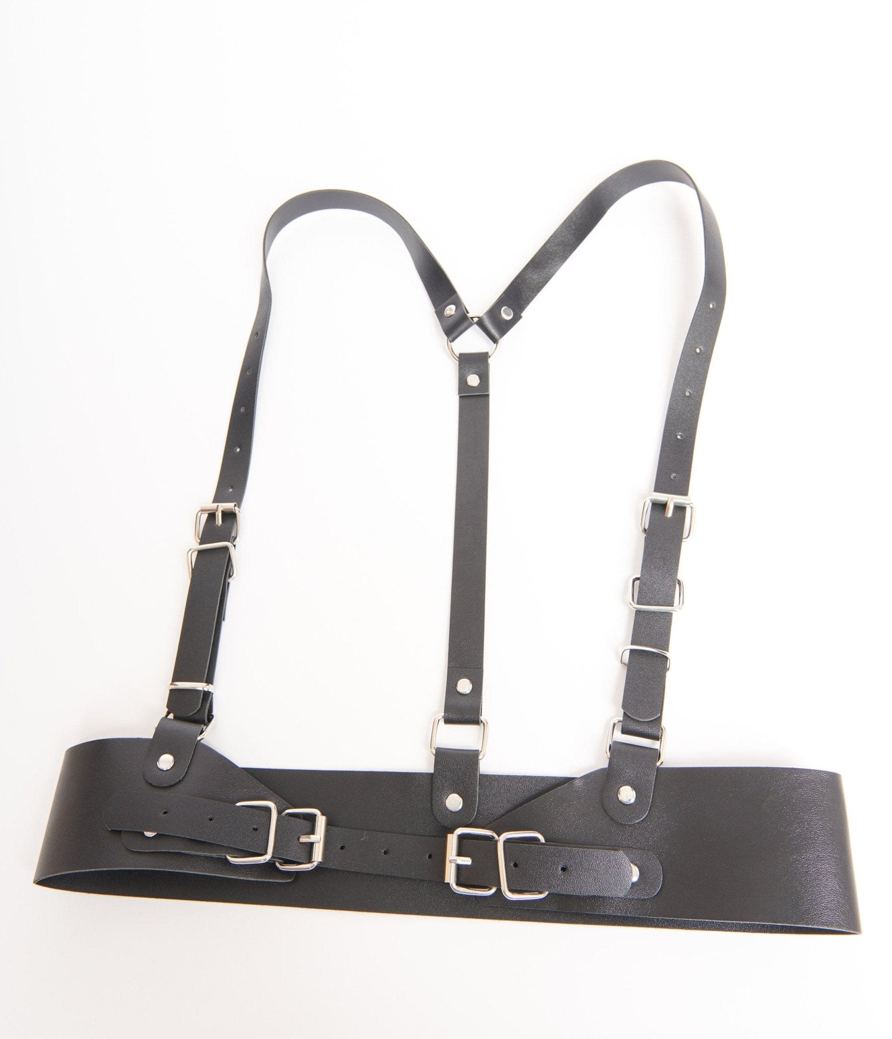 Black Leatherette Suspender Belt - Unique Vintage - Womens, ACCESSORIES, HOSIERY