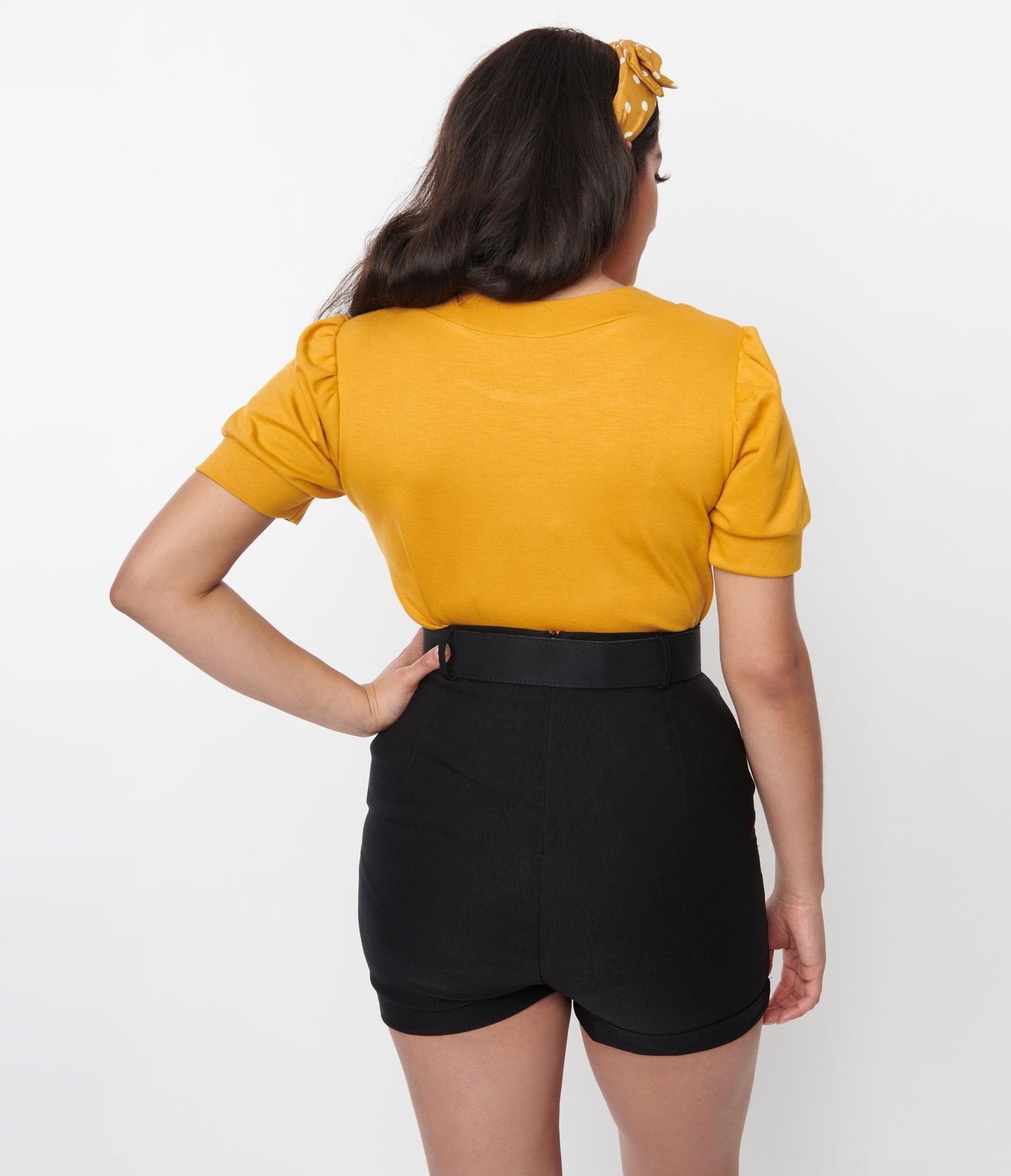 Black Love Your Curves Shorts - Unique Vintage - Womens, BOTTOMS, SHORTS