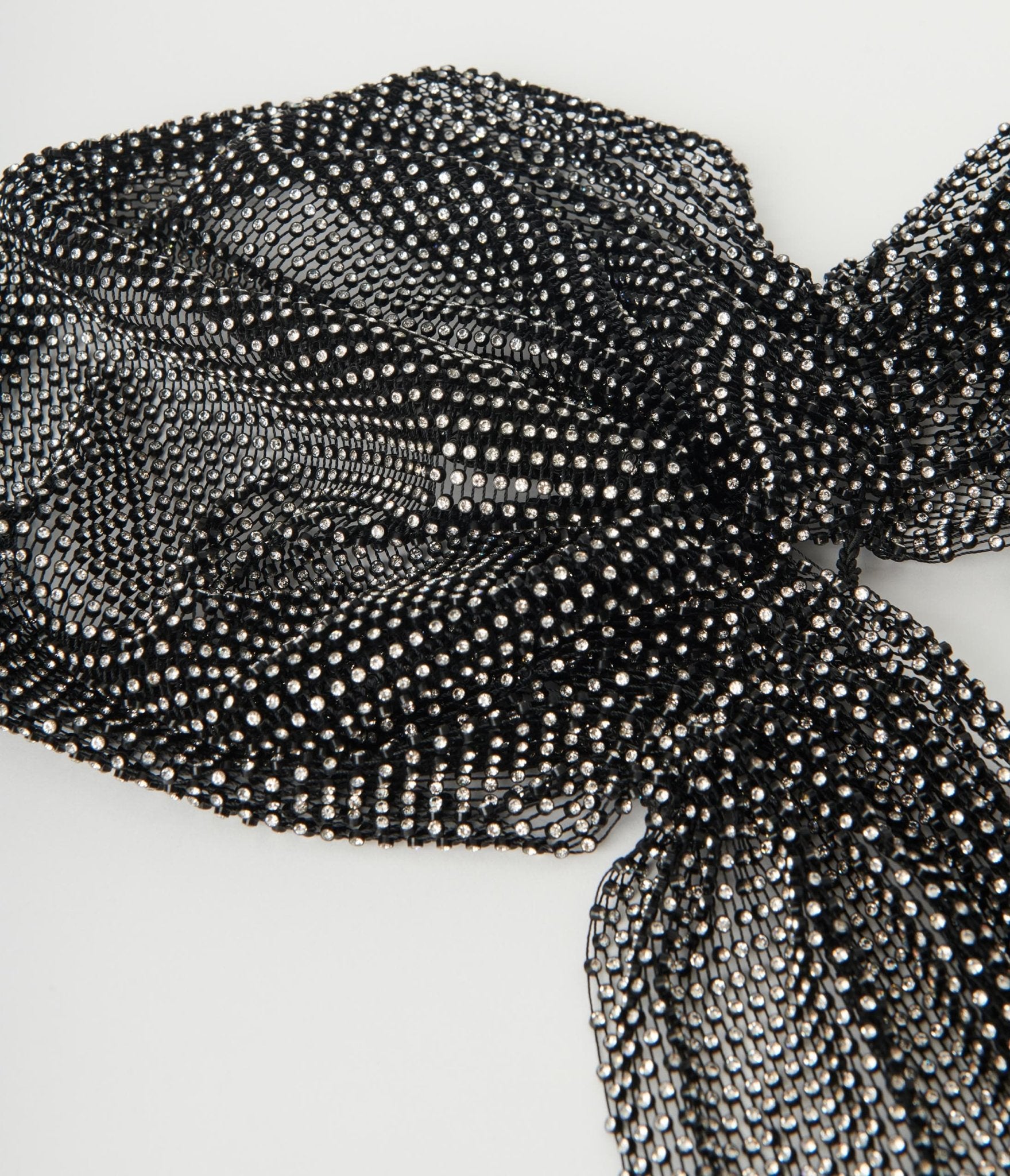 Black Mesh & Silver Rhinestone Headscarf - Unique Vintage - Womens, ACCESSORIES, FLAPPER