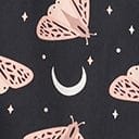 Black Moon & Pink Butterfly Print Flare Skirt - Unique Vintage - Womens, BOTTOMS, SKIRTS