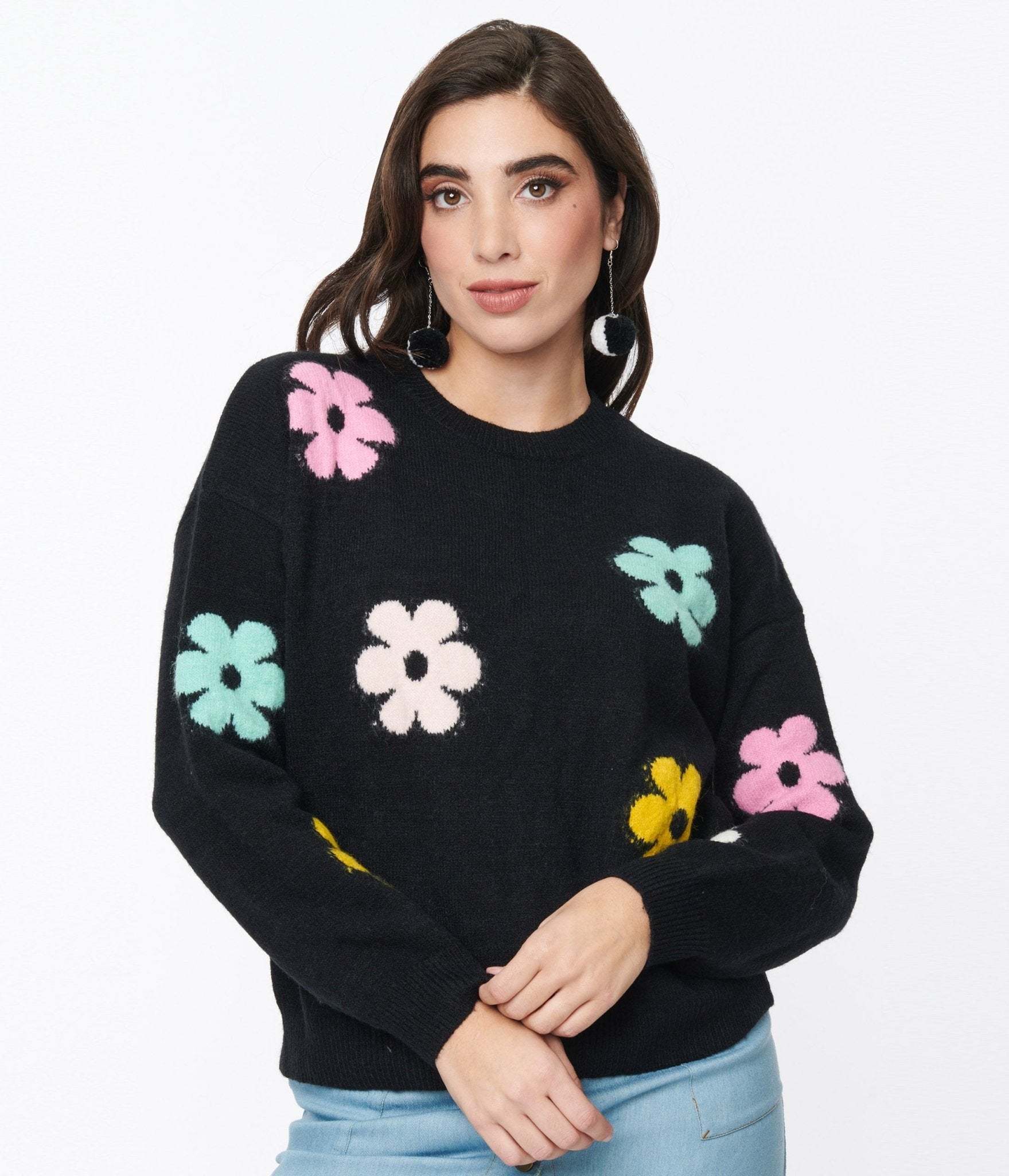 Flower Cornelle Sweater - Black – Shaws Department Stores