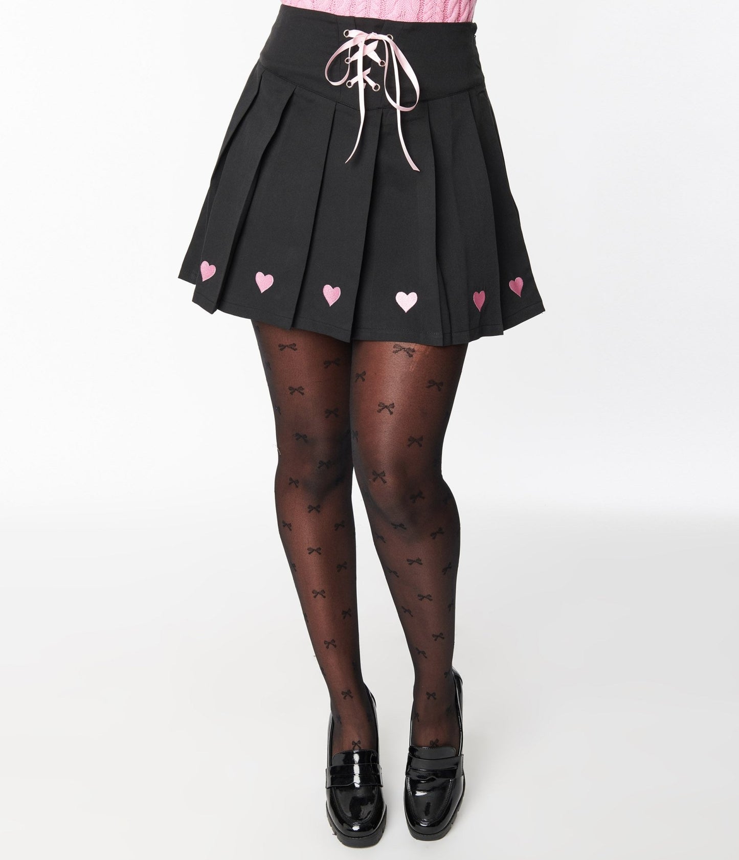 Black & Pink Hanako Skirt - Unique Vintage - Womens, HALLOWEEN, BOTTOMS