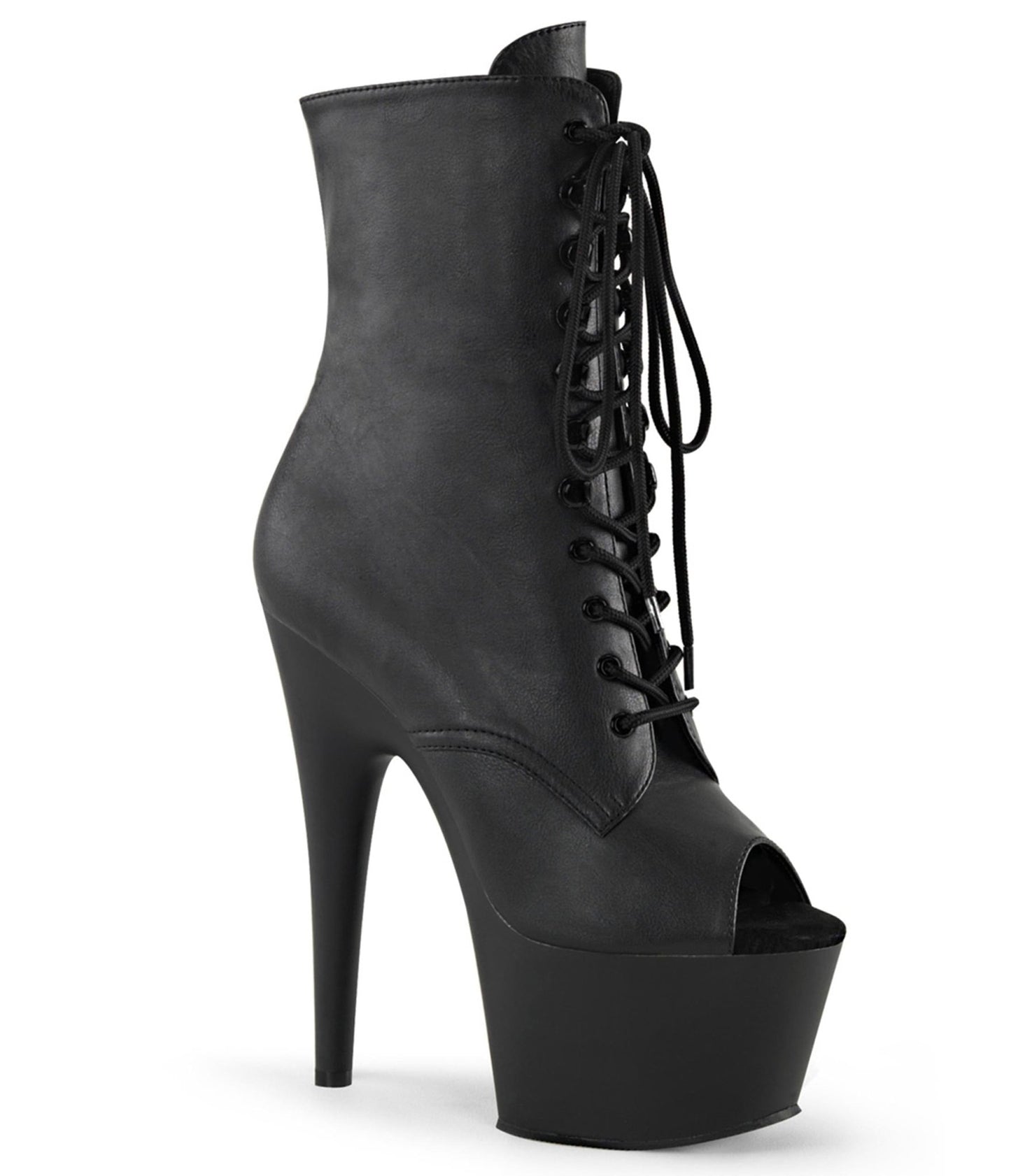 Black Platform Peep Toe Ankle Boot - Unique Vintage - Womens, SHOES, BOOTS