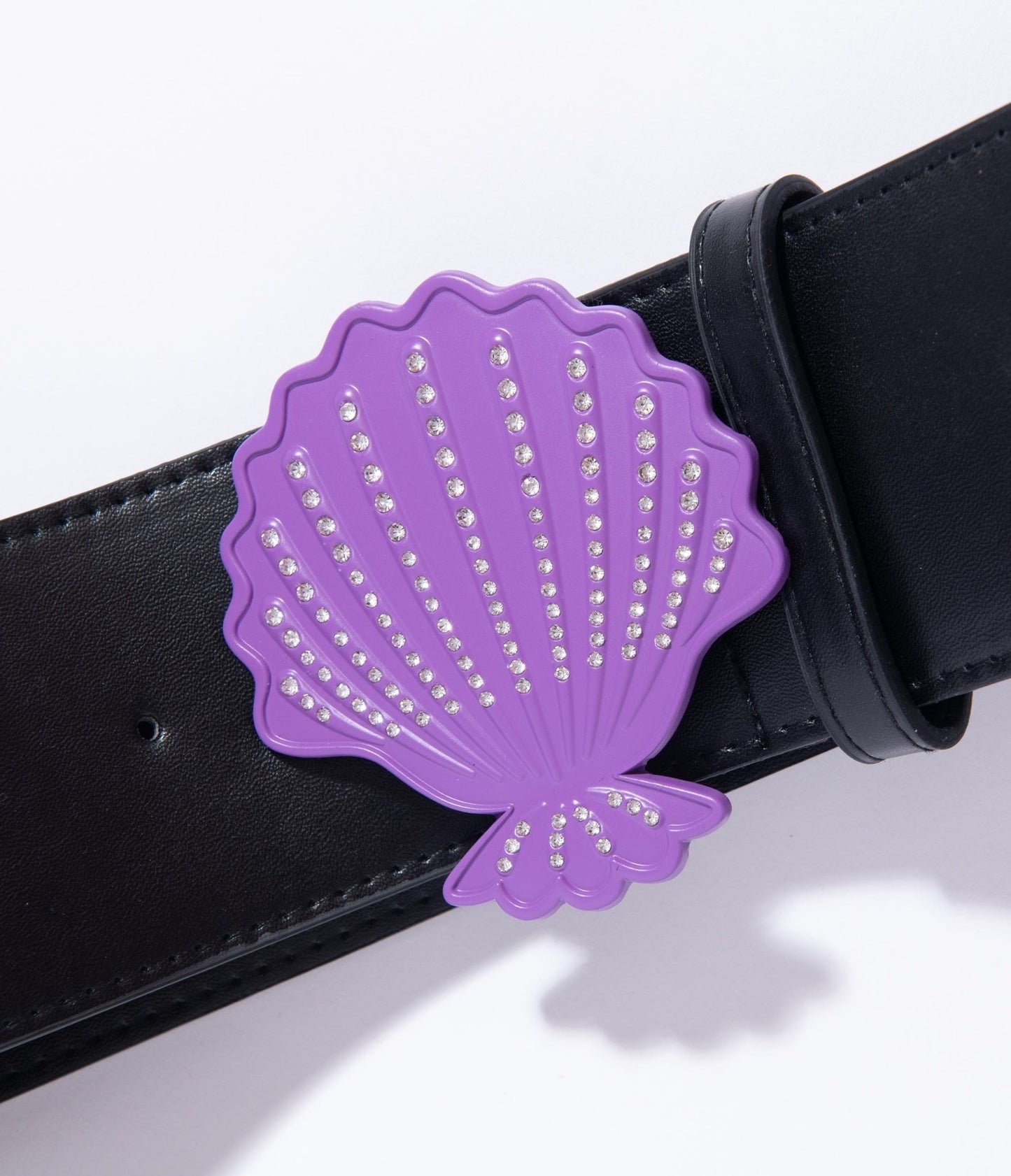 Black & Purple Seashell Little Mermaid Belt - Unique Vintage - Womens, ACCESSORIES, BELTS