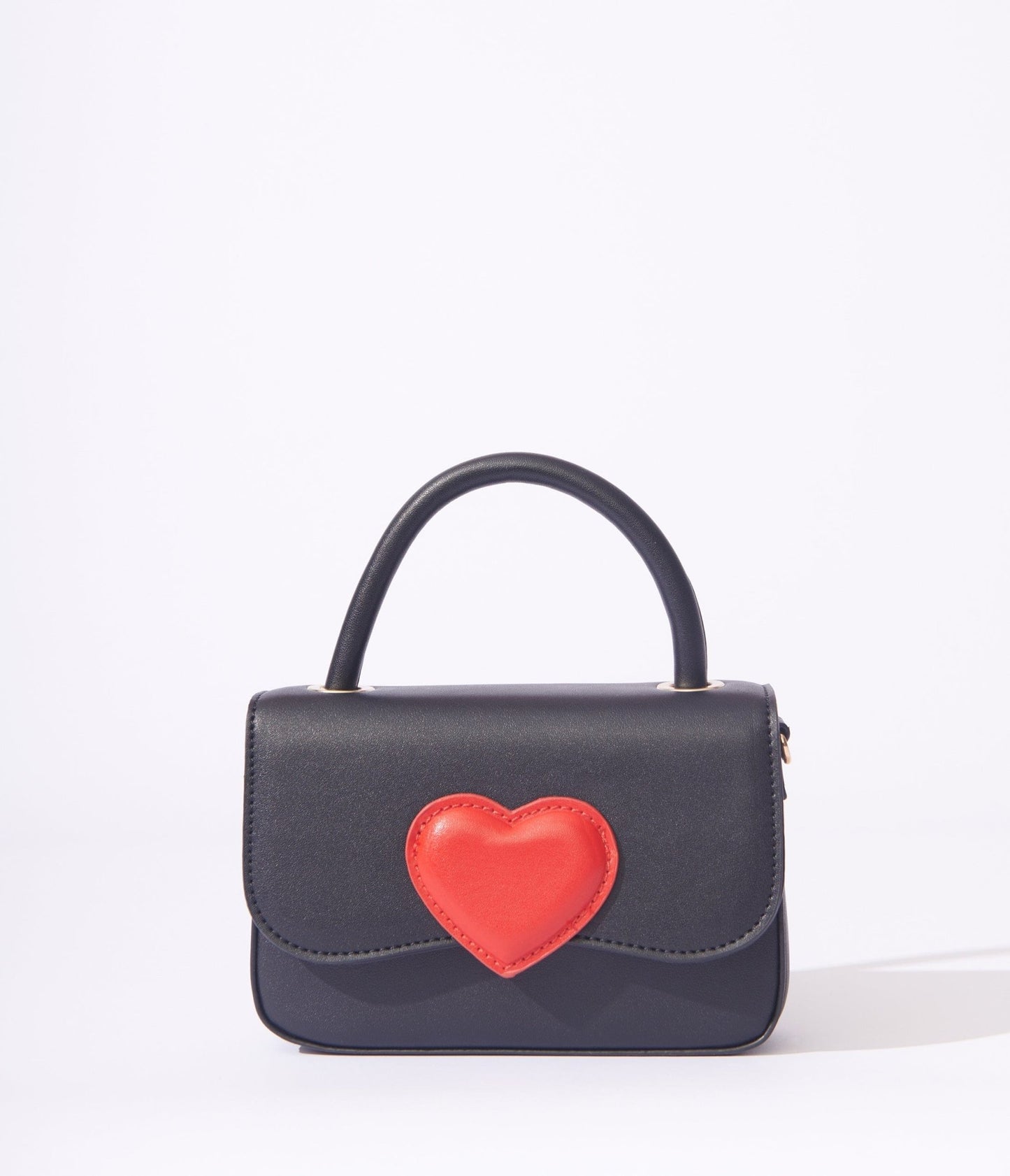 Black & Red Heart Mini Handbag - Unique Vintage - Womens, ACCESSORIES, HANDBAGS