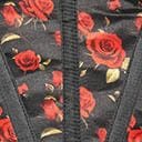 Black & Red Rose Print Open Cup Corset - Unique Vintage - Womens, ACCESSORIES, LINGERIE
