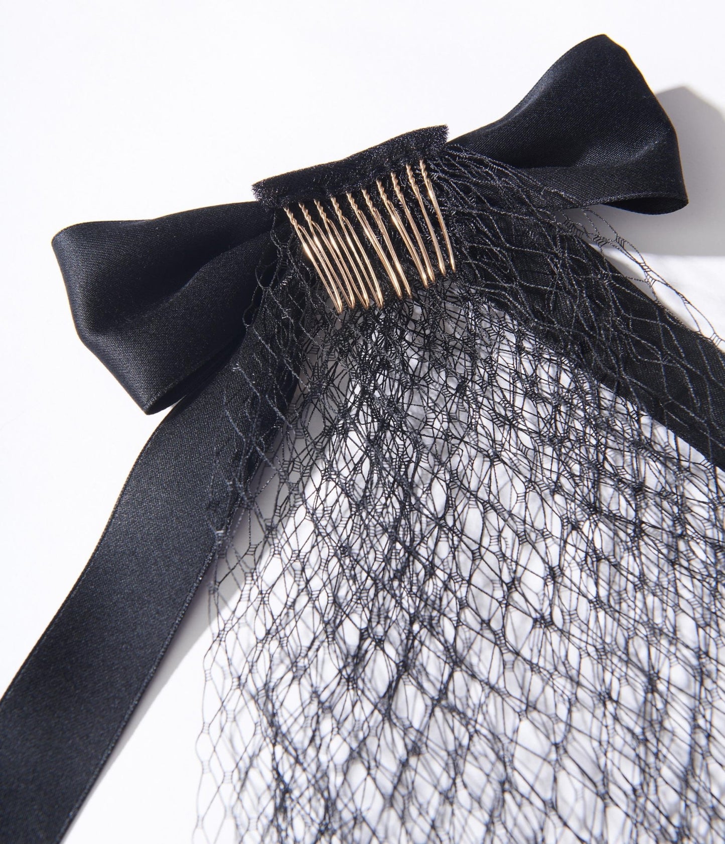 Black Ribbon Veil - Unique Vintage - Womens, ACCESSORIES, HAIR