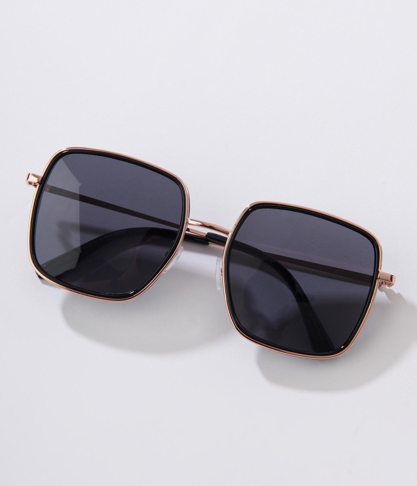 Black & Rose Gold Square Sunglasses - Unique Vintage - Womens, ACCESSORIES, SUNGLASSES