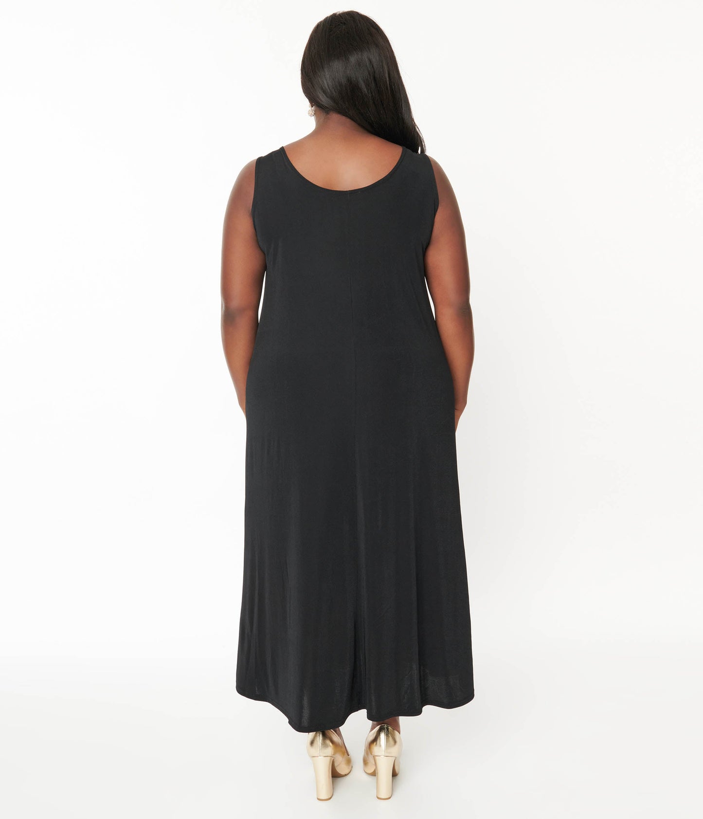 Black Slip Maxi Dress - Unique Vintage - Womens, DRESSES, MAXI
