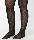 Black Spiderweb Fishnet Tights - Unique Vintage - Womens, HALLOWEEN, ACCESSORIES