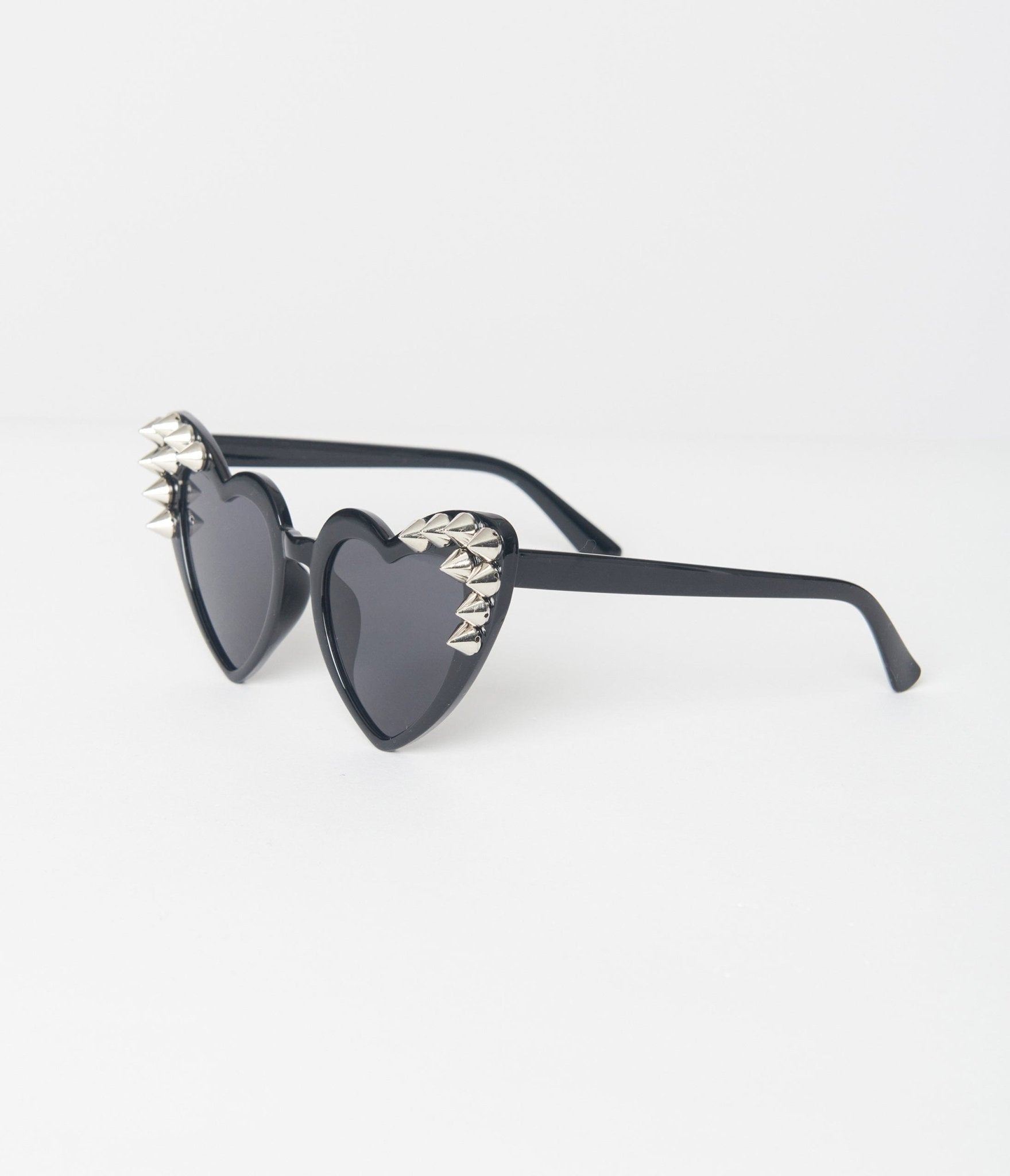 Black Studded Cat Eye Heart Sunglasses - Unique Vintage - Womens, HALLOWEEN, ACCESSORIES