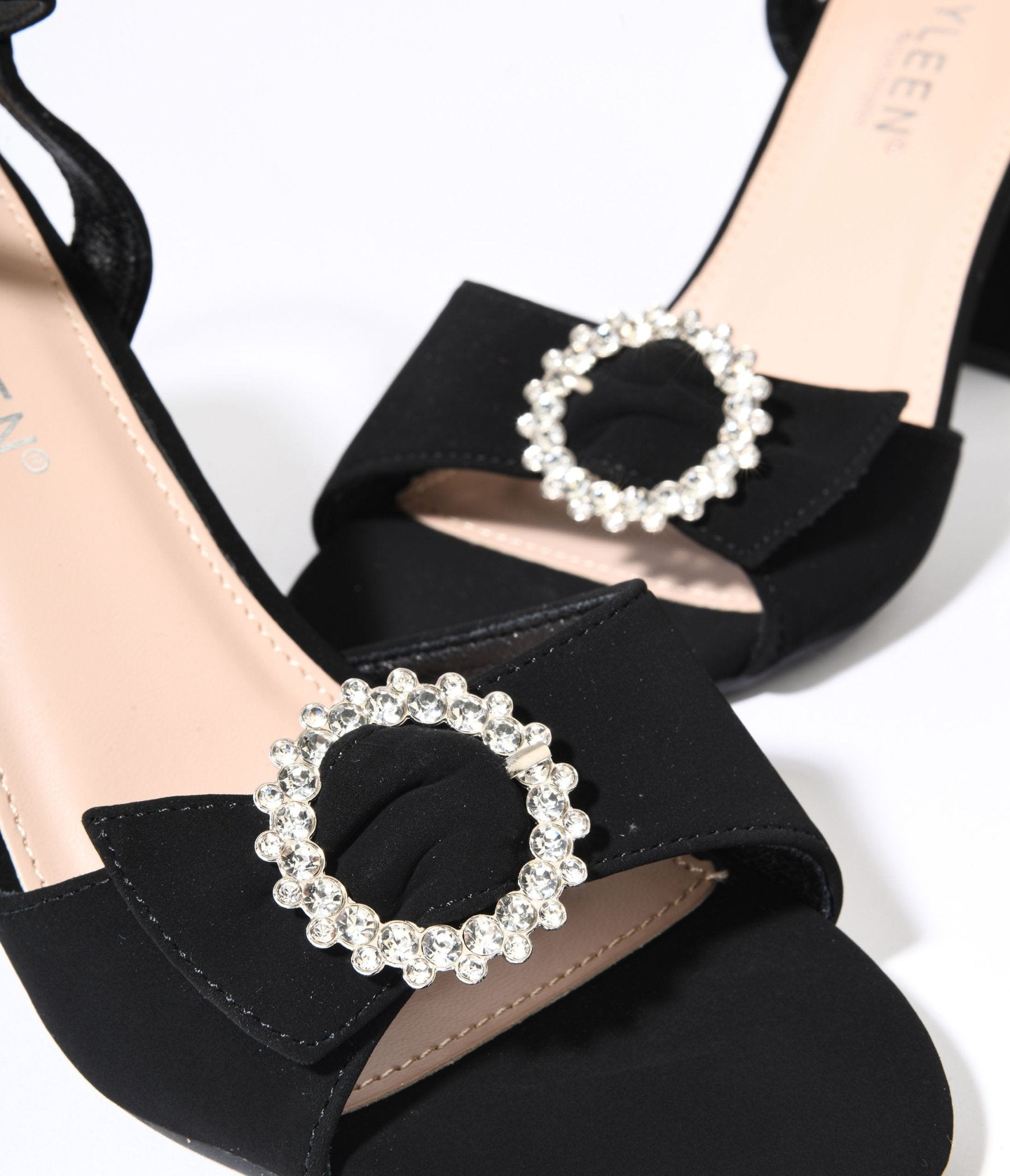 Women's Rhinestone Platform Block High Heels Ankle Strap - Temu