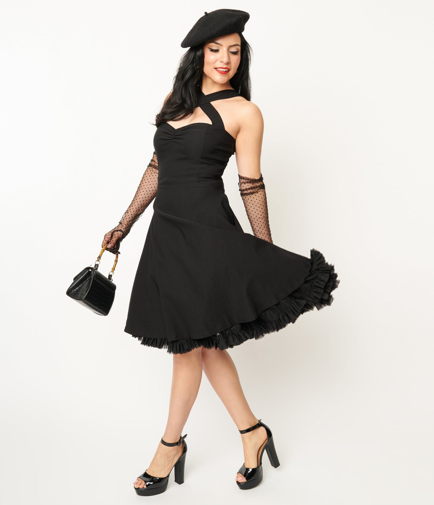 Black Vavavoom Swing Dress - Unique Vintage - Womens, DRESSES, SWING
