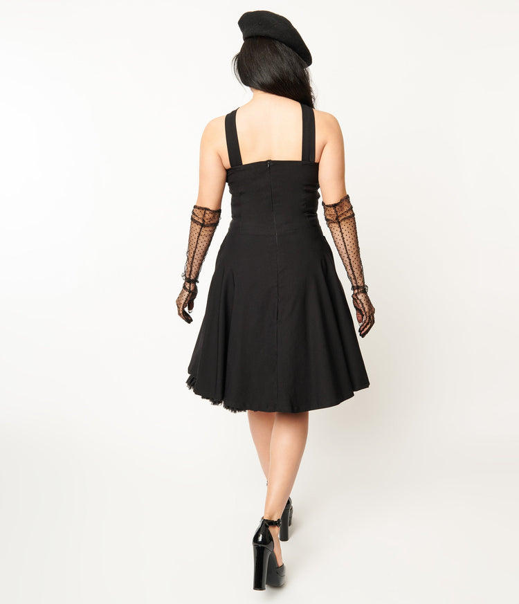 Black Vavavoom Swing Dress Unique Vintage