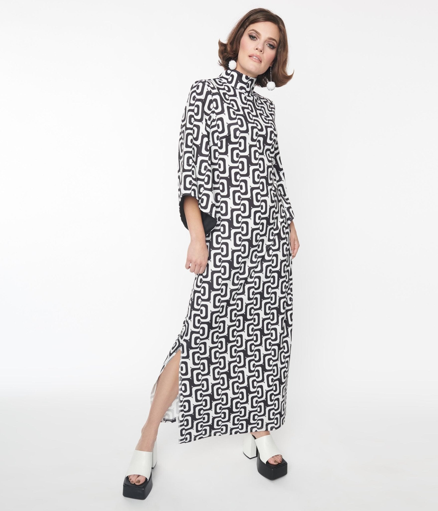 Black & White Mod About You Maxi Dress - Unique Vintage - Womens, DRESSES, MAXI