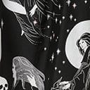 Black & White Moon Child Print Flare Skirt - Unique Vintage - Womens, BOTTOMS, SKIRTS