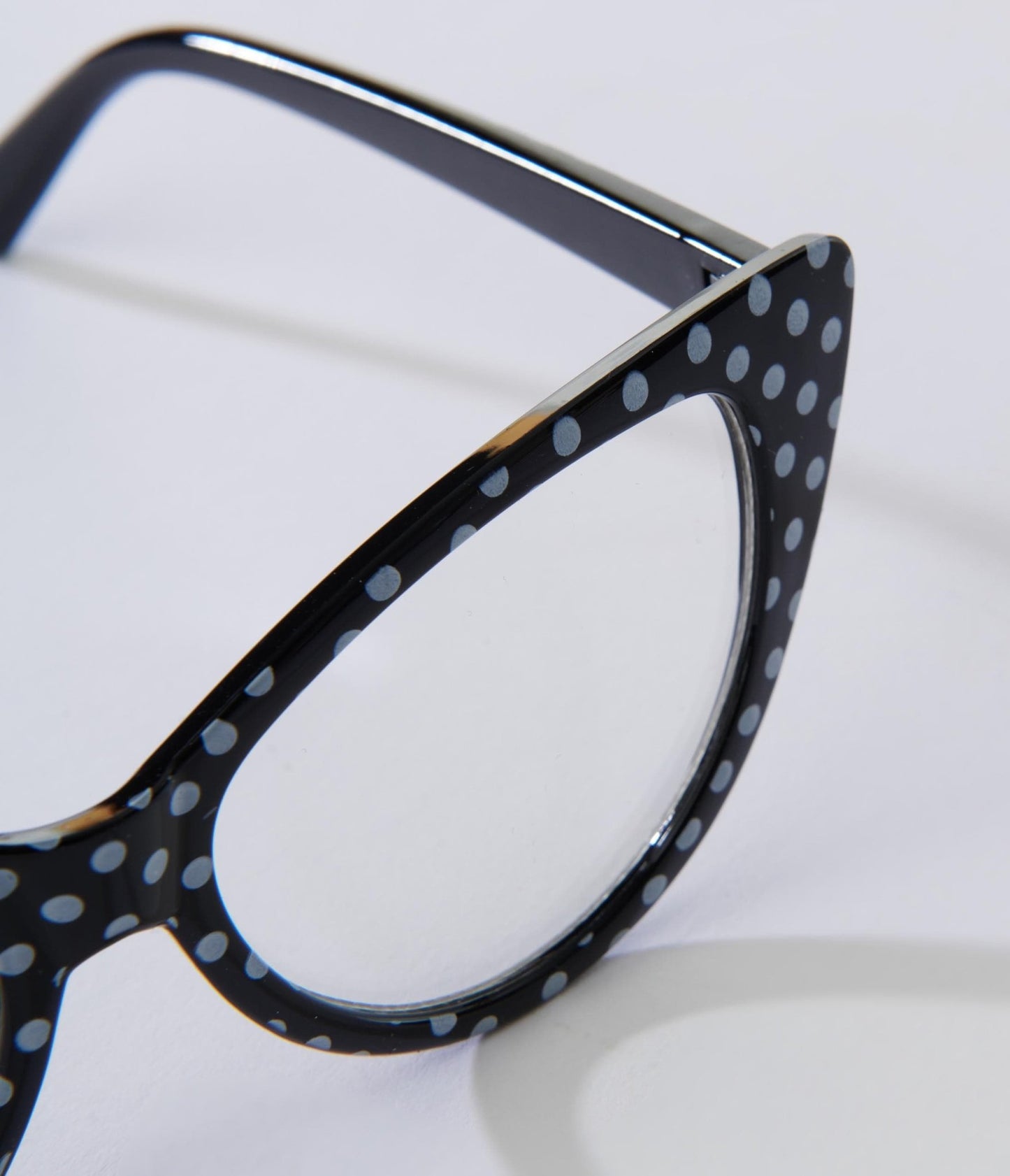 Black & White Polka Dot Cat Eye Glasses - Unique Vintage - Womens, ACCESSORIES, SUNGLASSES