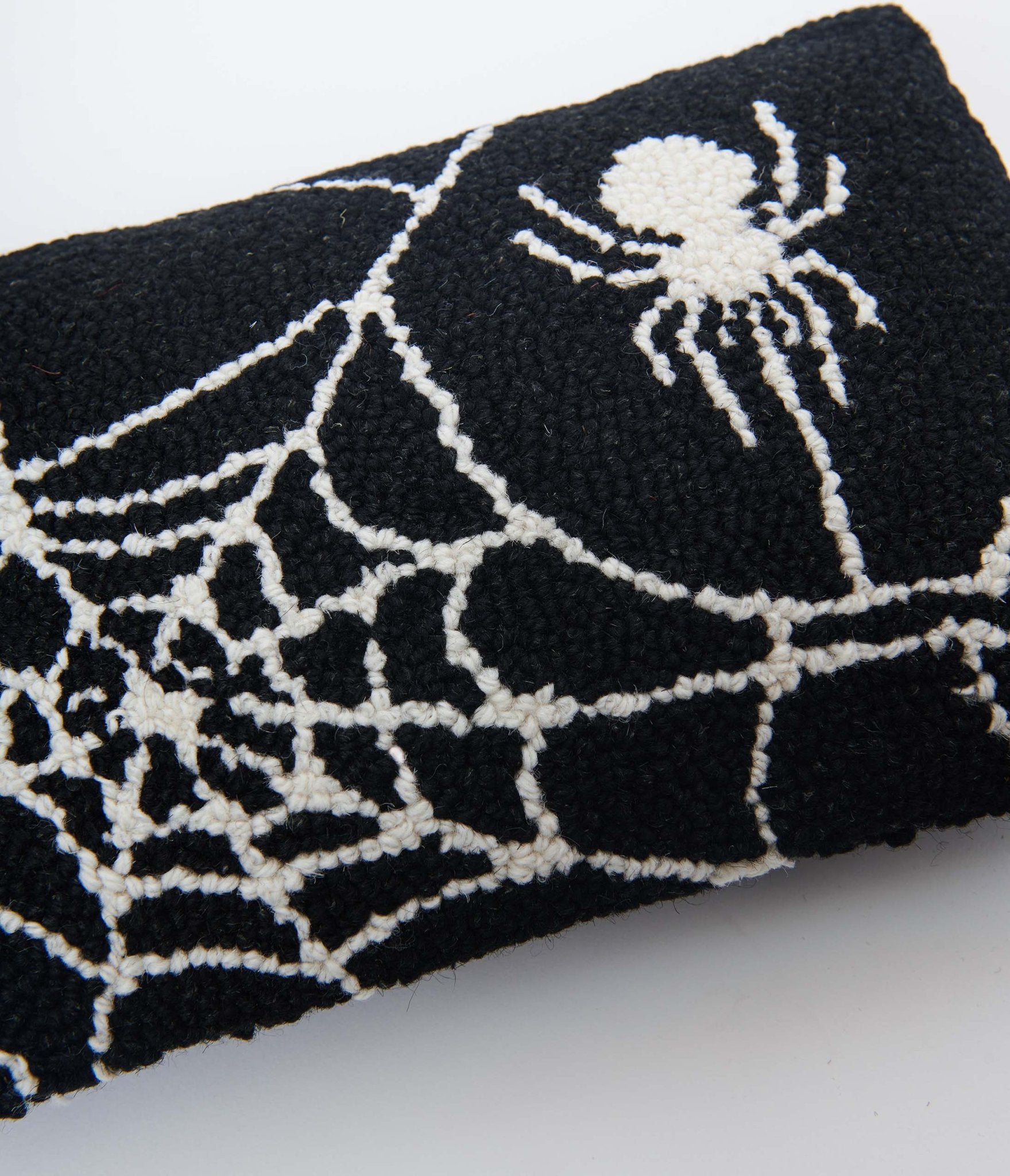 Black & White Spider Web Pillow - Unique Vintage - Womens, HALLOWEEN, ACCESSORIES