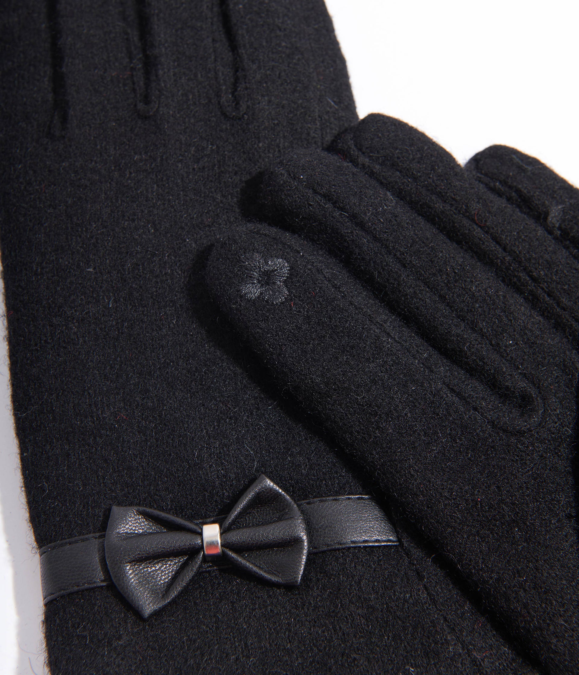 Black Wool Texting Gloves - Unique Vintage - Womens, ACCESSORIES, GLOVES/SCARVES