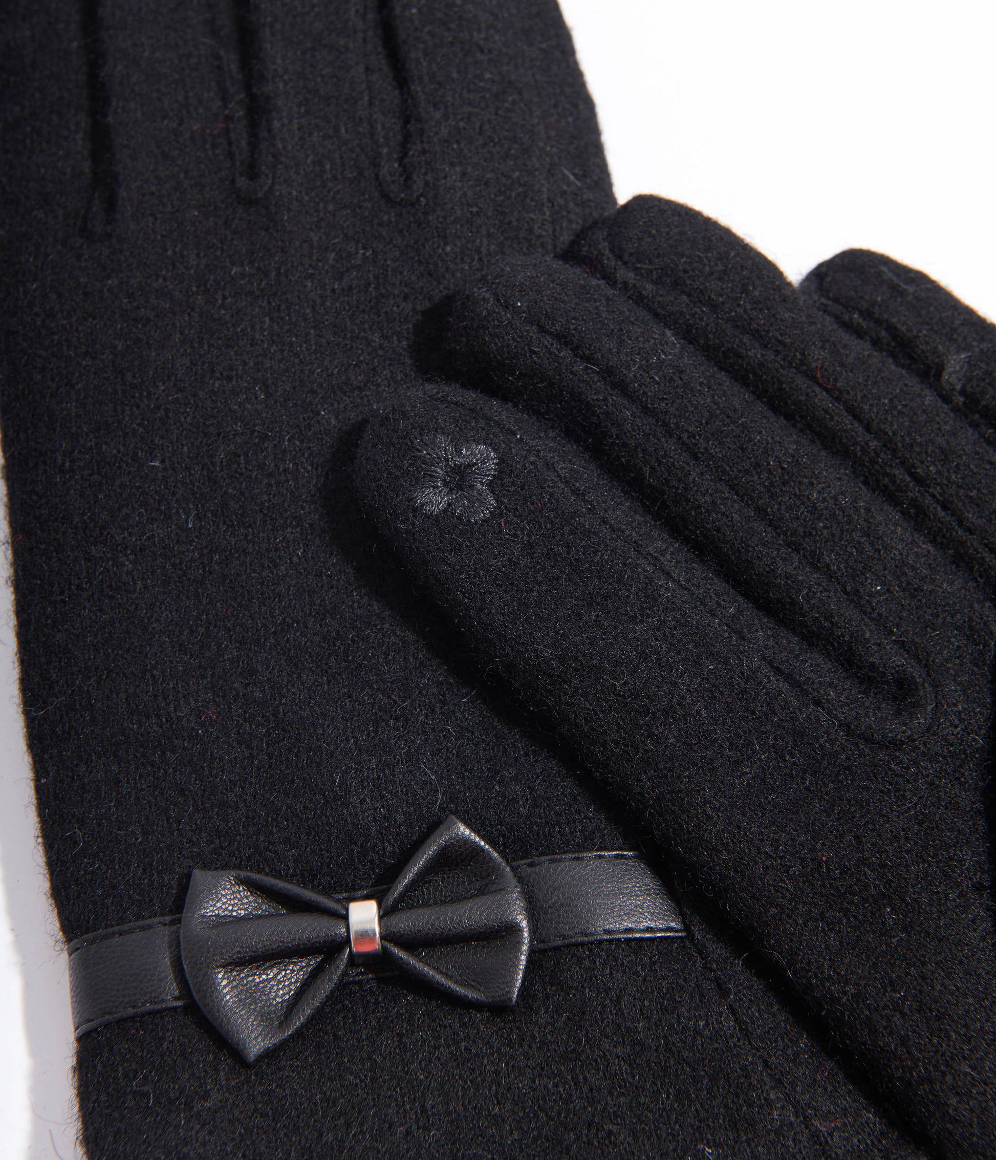 Black Wool Texting Gloves - Unique Vintage - Womens, ACCESSORIES, GLOVES/SCARVES
