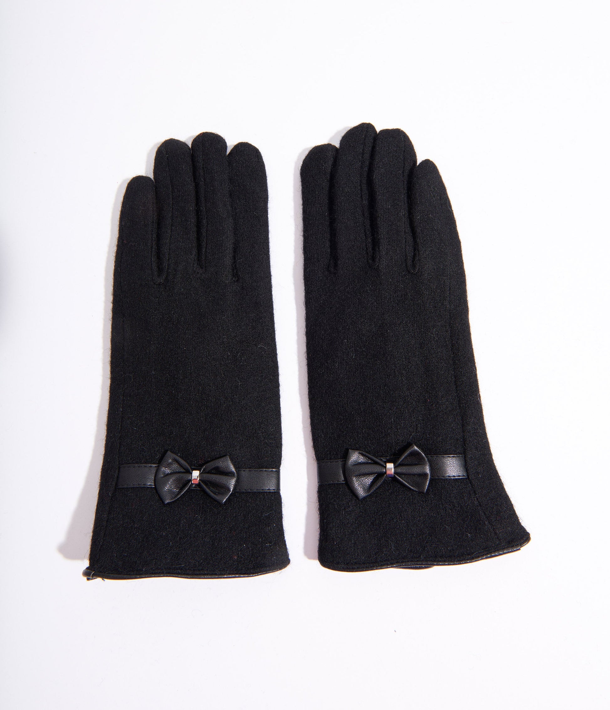 Black Wool Texting Gloves - Unique Vintage - Womens, ACCESSORIES, GLOVES/SCARVES