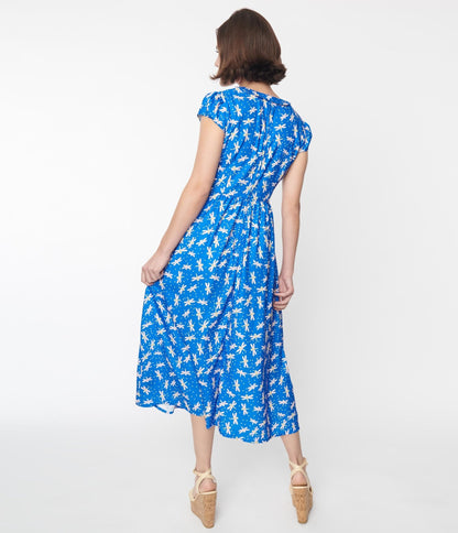 Blue Dragonfly Heather Midi Dress - Unique Vintage - Womens, DRESSES, MIDI