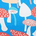 Blue Mushroom Fit & Flare Dress - Unique Vintage - Womens, DRESSES, FIT AND FLARE