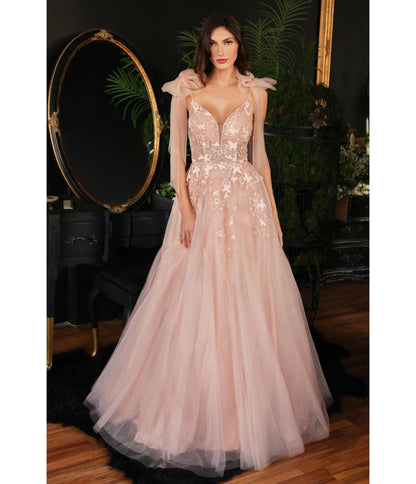 Blush Butterfly Fairytale Prom Ball Gown - Unique Vintage - Womens, DRESSES, PROM AND SPECIAL OCCASION