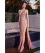 Cinderella Divine  Blush Cut Out Sequin Prom Dress