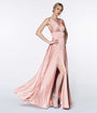 Cinderella Divine  Blush Glamour Satin A-Line Bridesmaid Dress